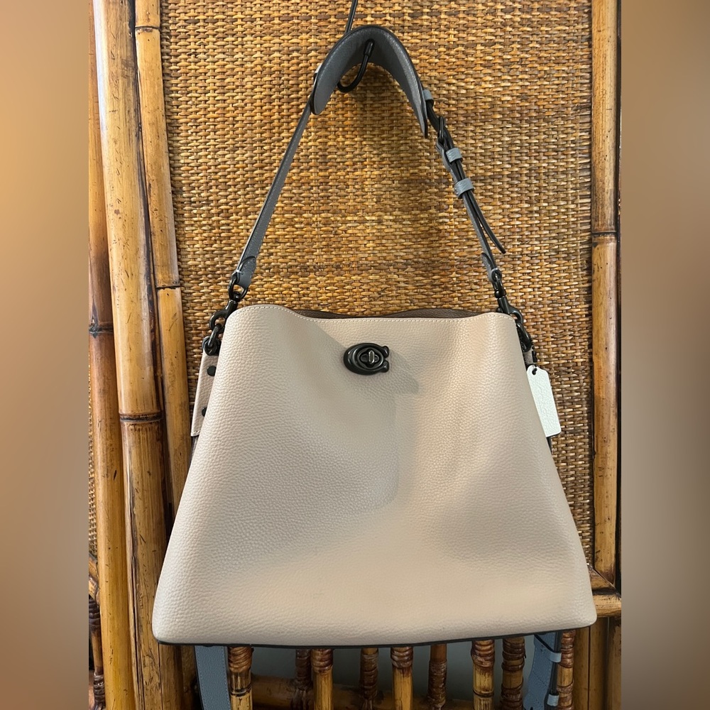 Coach Willow Shoulder Bag in Colorblock / Pewter/Taupe